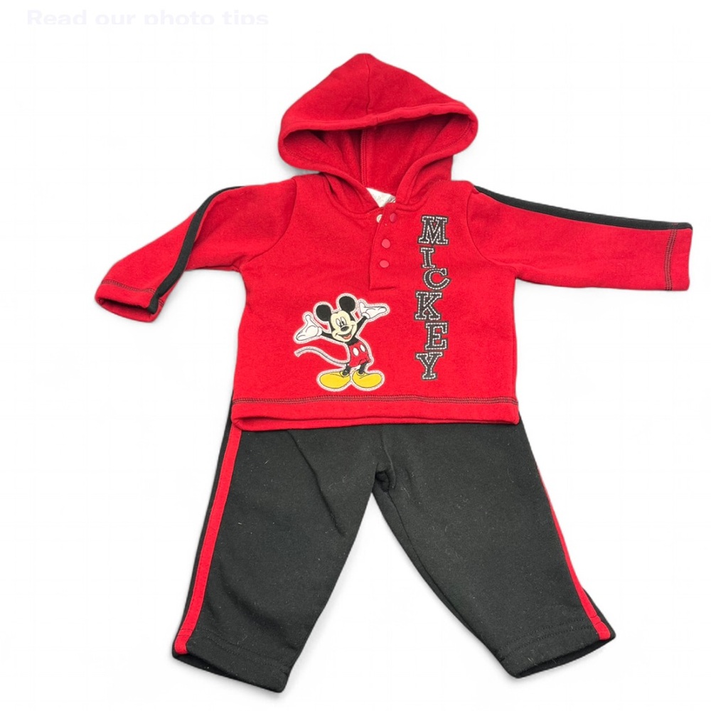 Disney Red and Black Mickey Mouse Outfit 6-9 Months